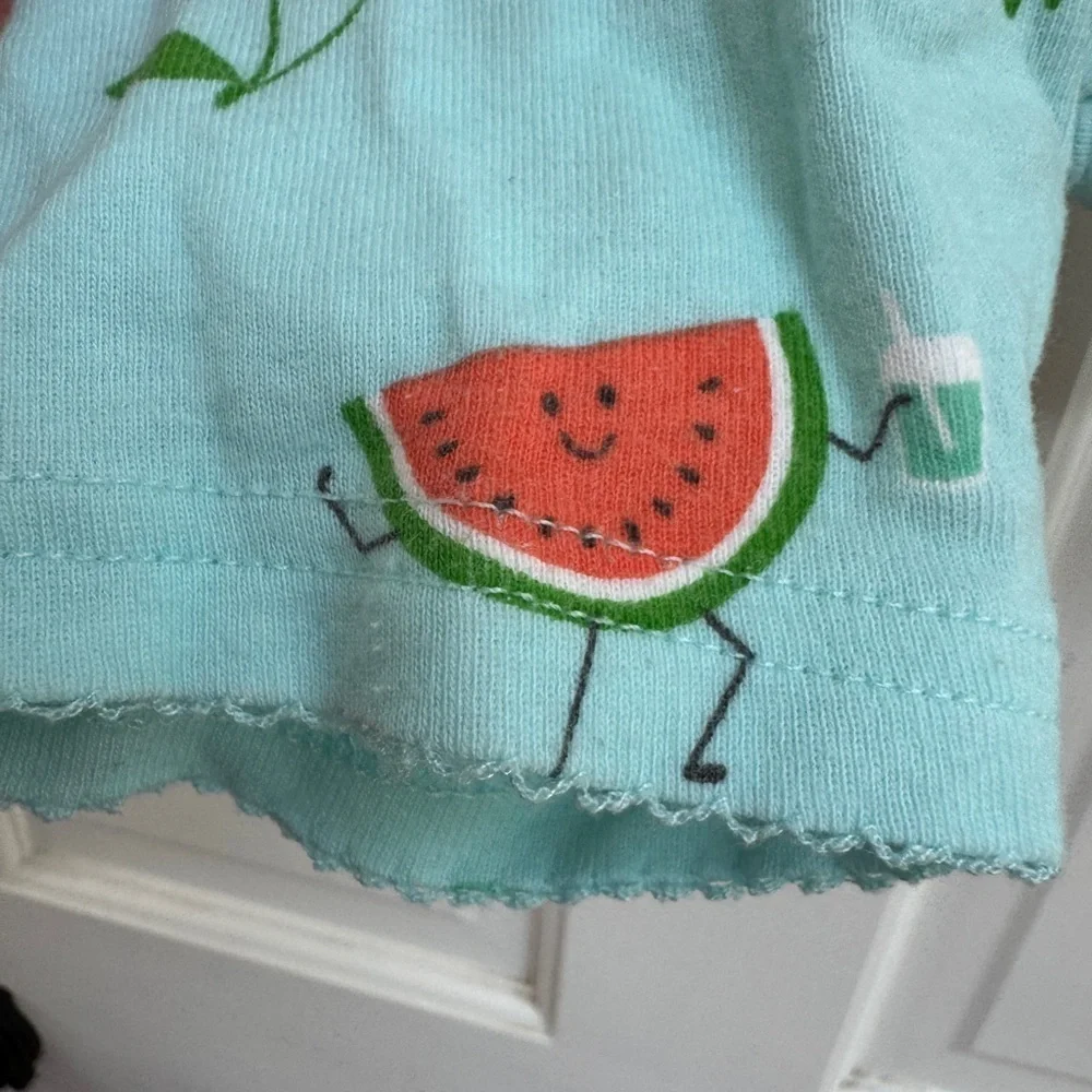 Carter's 2T Girls Blue Tropical Fruit Print Pajama Shorts